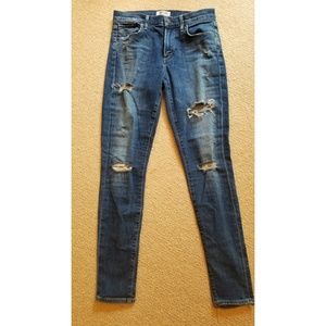 Agolde high waisted distressed skinny jeans